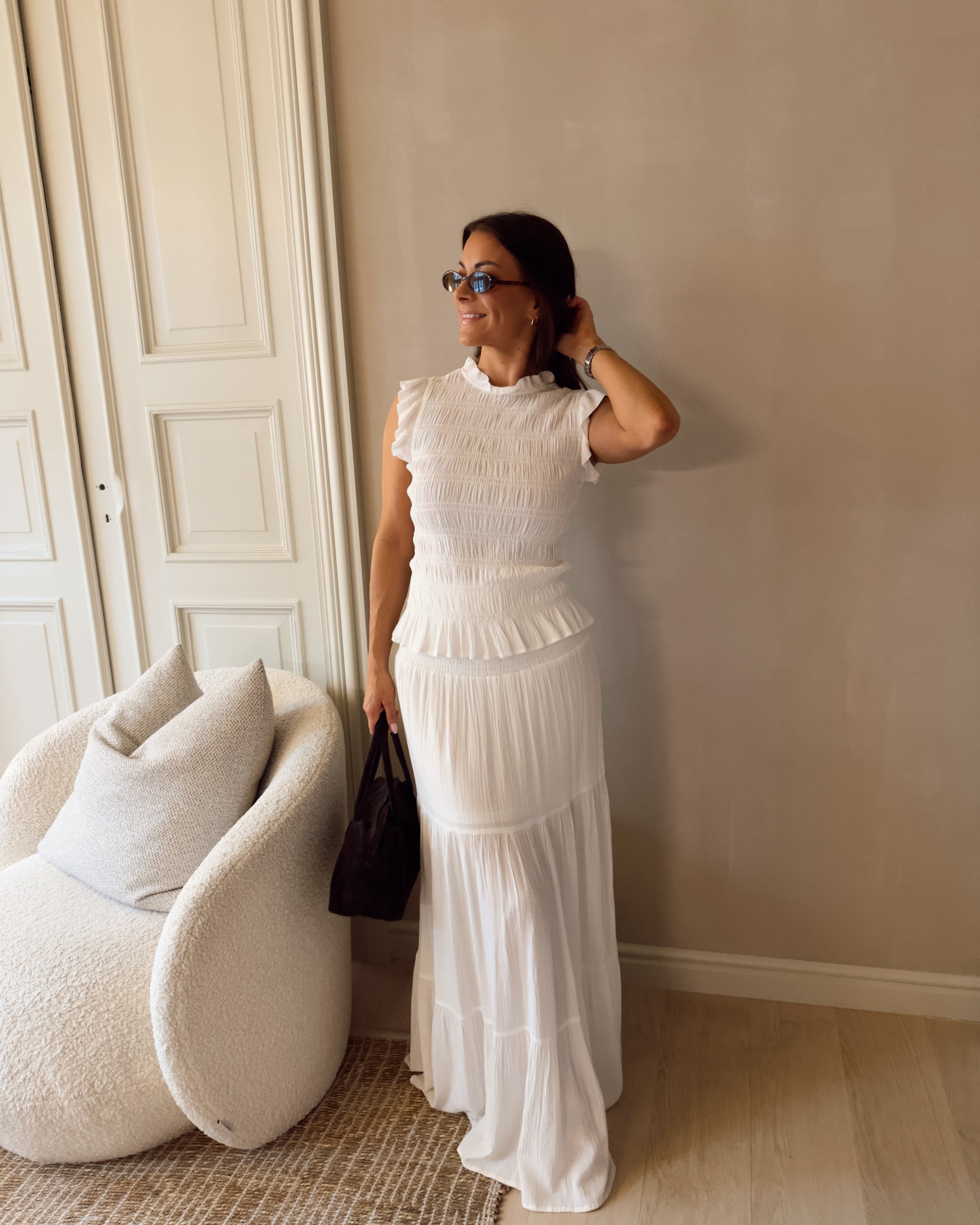 VINOVI Long Skirt - Cloud Dancer